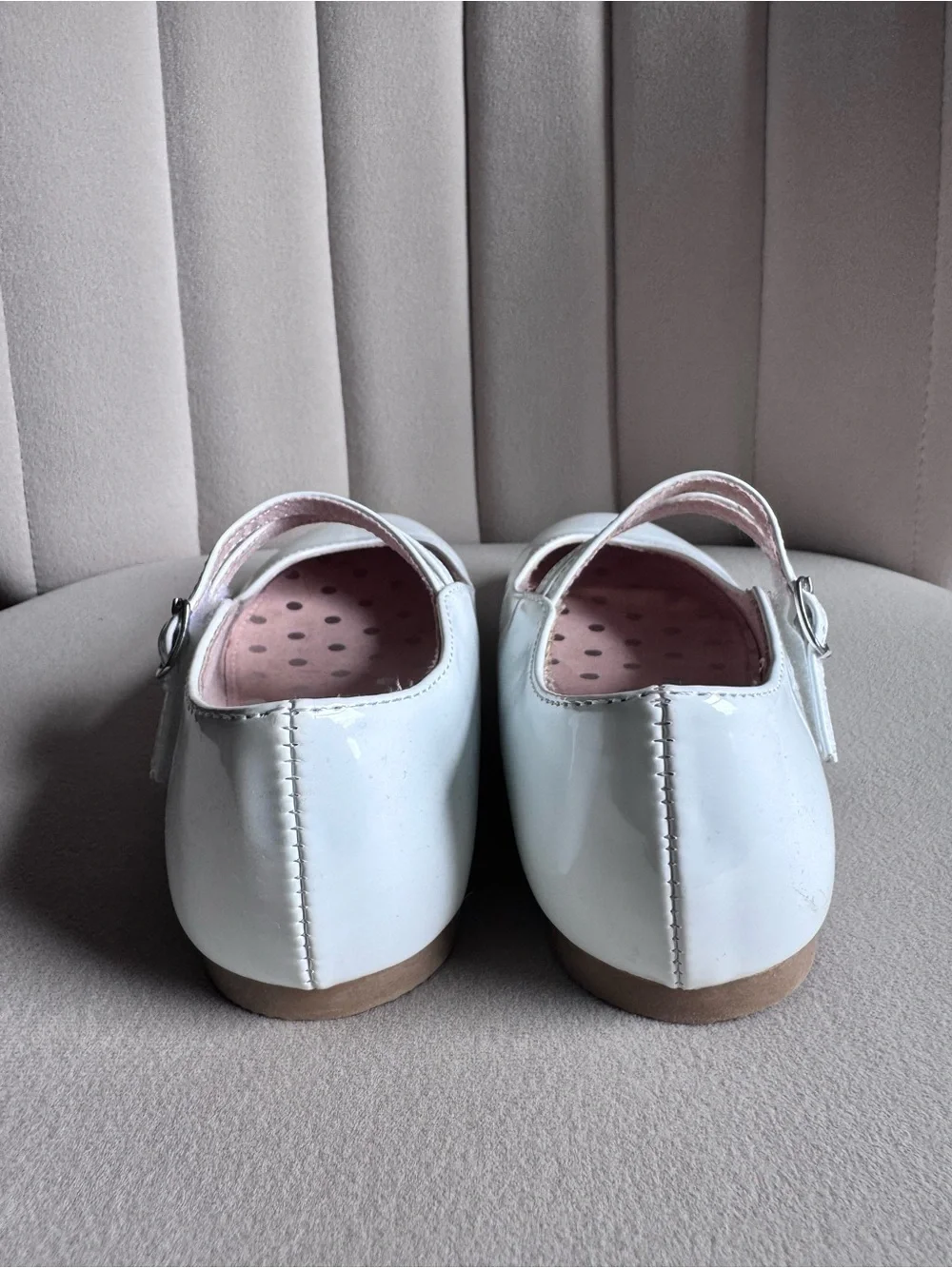 Christie & Jill White Girls' Patent Mary Jane Dress Shoes with Straps Size 1 NIB